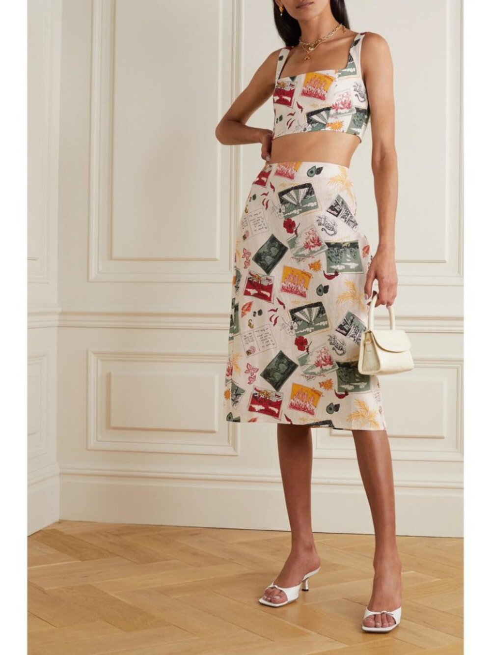 NWT REFORMATION Primo Linen Skirt/Top Set Vacaciones Print sz 4 $325